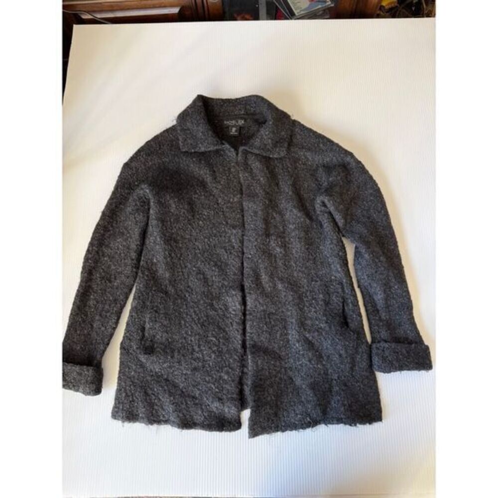 Rachel Zoe Charcoal Gray Wool‎ Blend Long Coat Classic Winter Outerwear size M